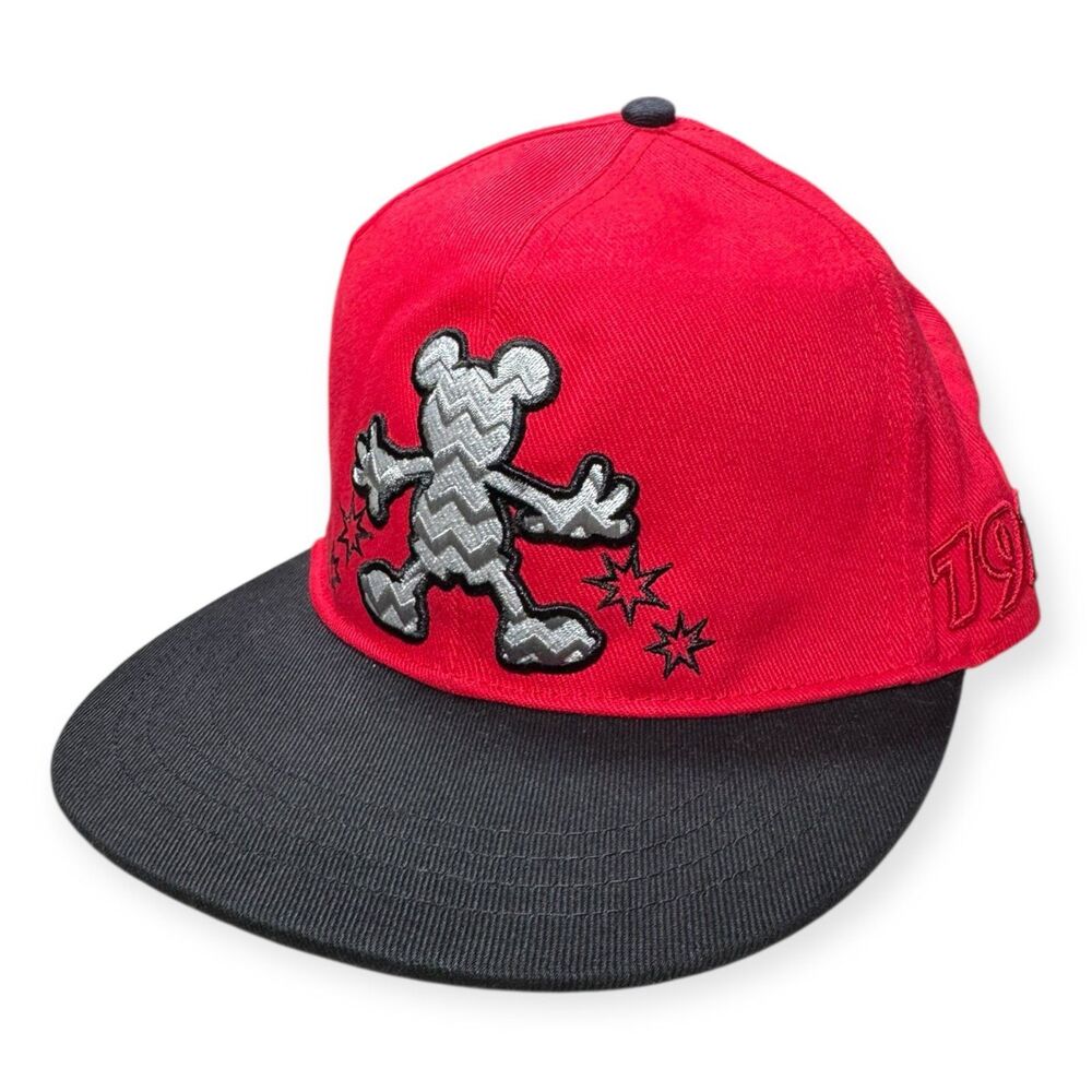 Disney Parks Mickey Mouse Hat 1928 Red & Black Adult Snapback Baseball‎ Cap